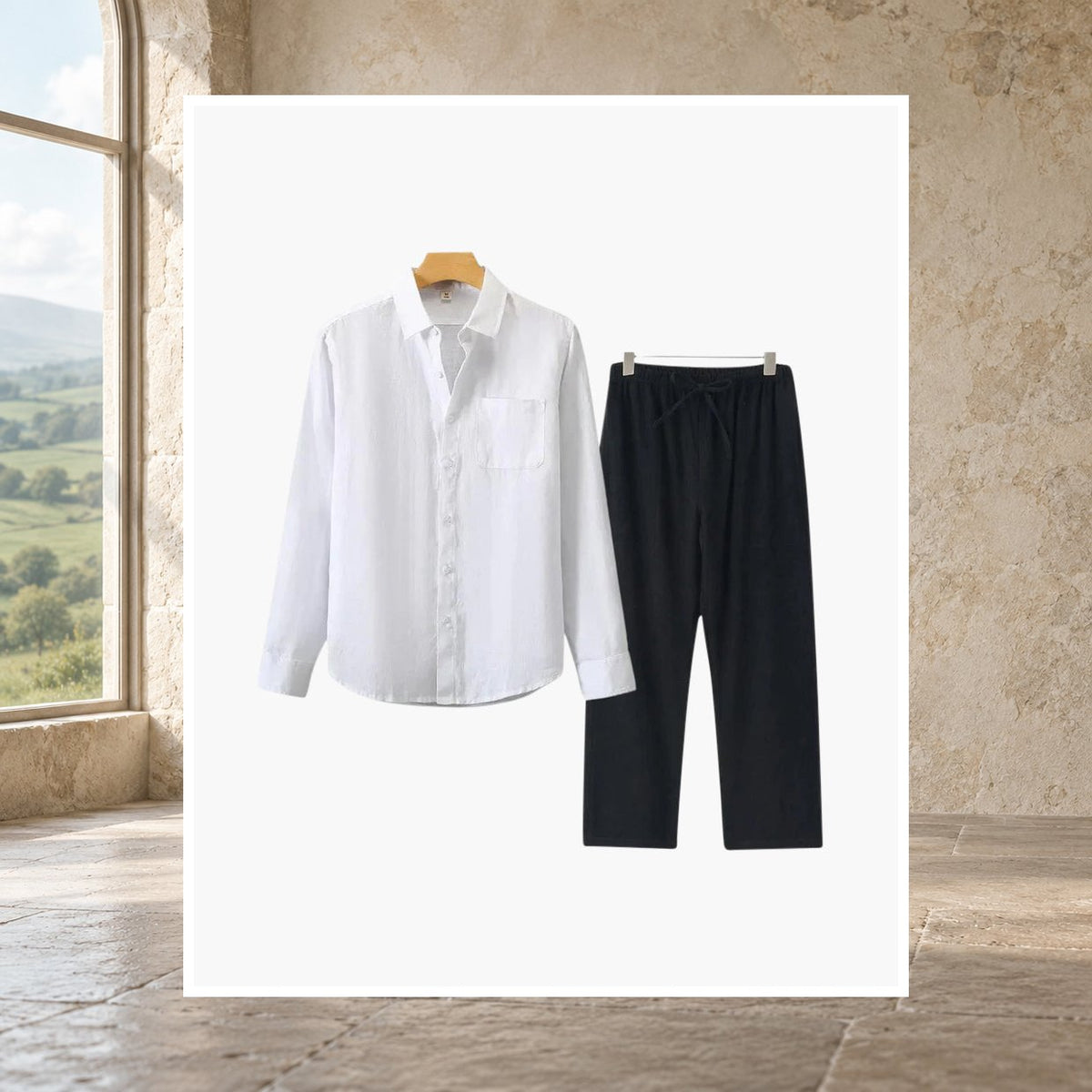 Fiachra Linen Long-Sleeve Set