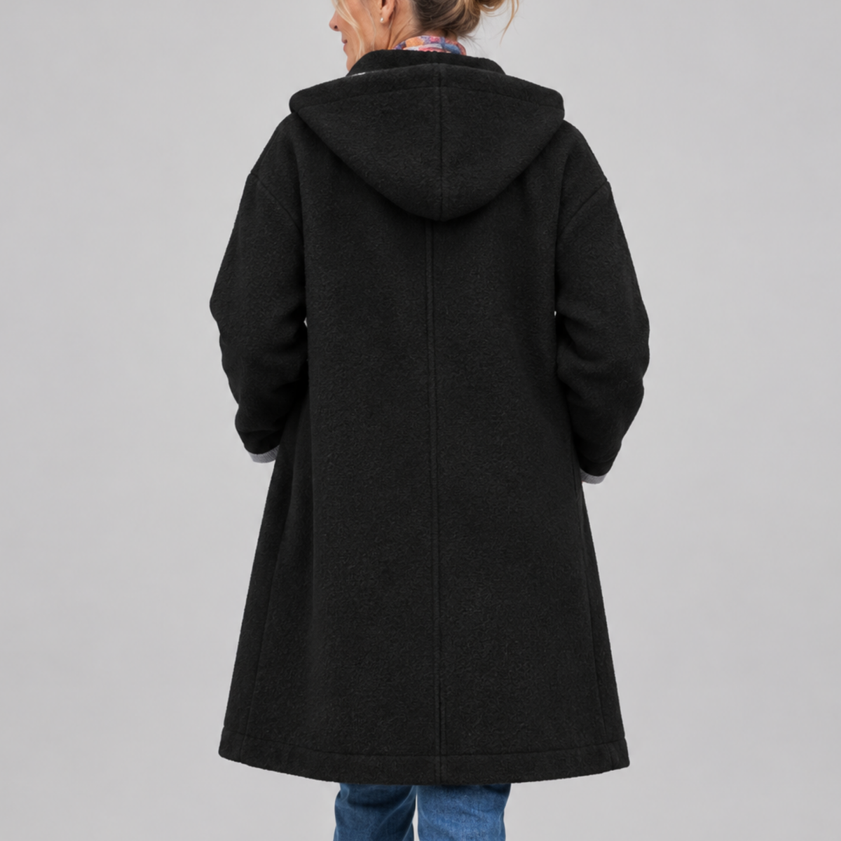 Ava Hooded Textured Coat