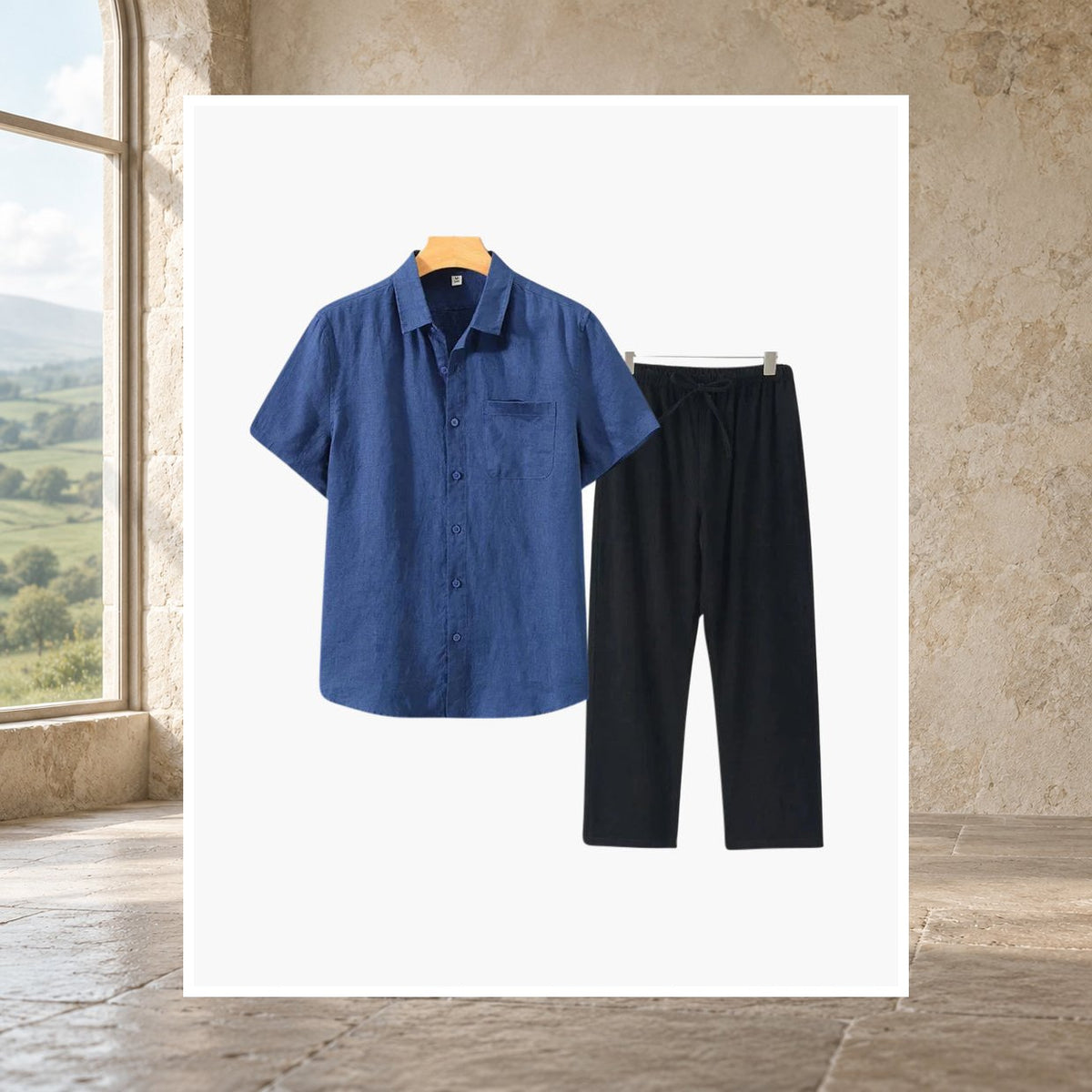 Kevin Linen Short-Sleeve Set