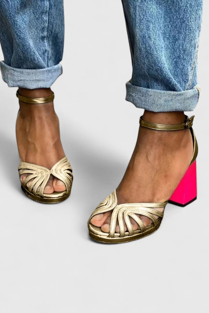 Gillian Open-Toe Ankle-Strap Heels