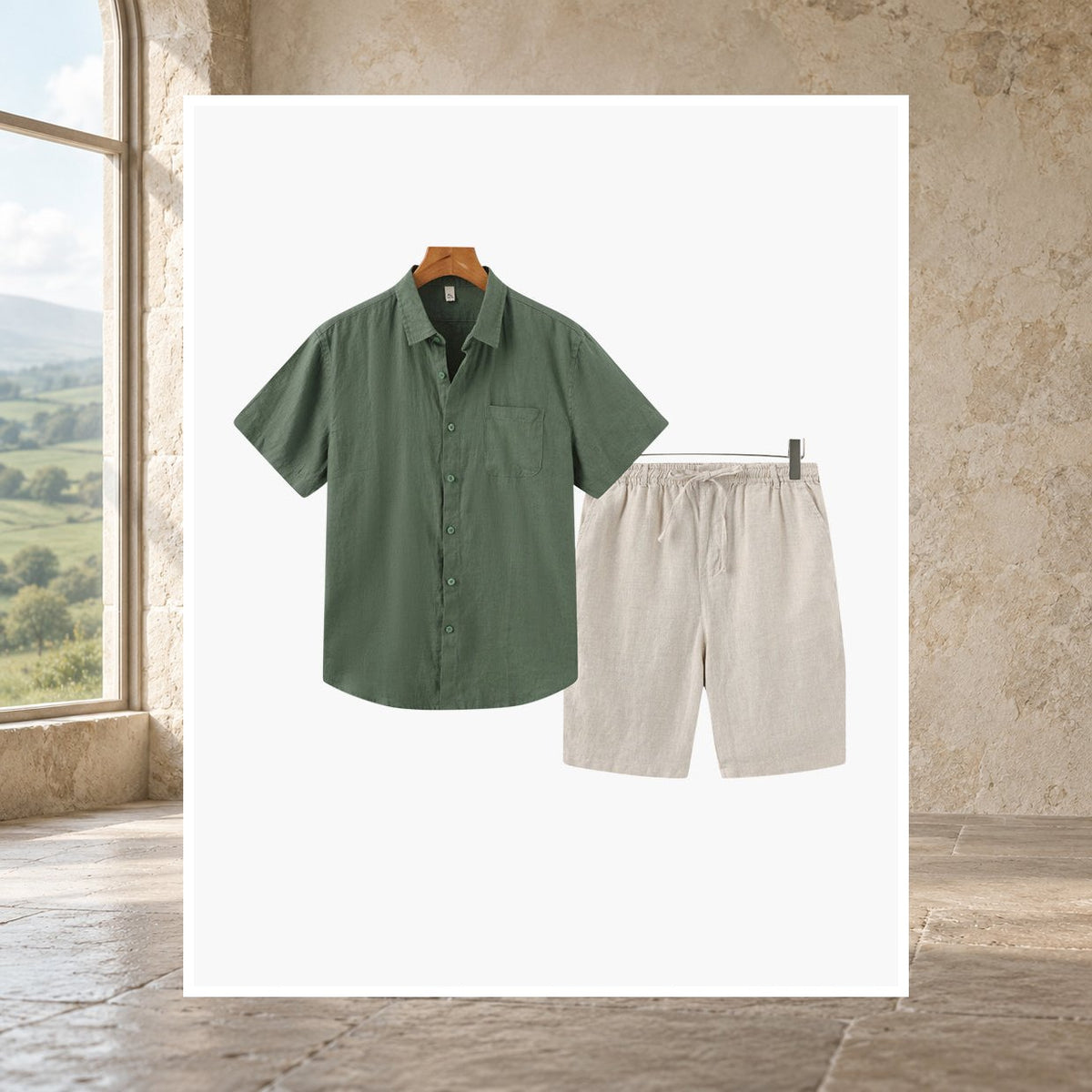 Eoin Linen Shorts Set