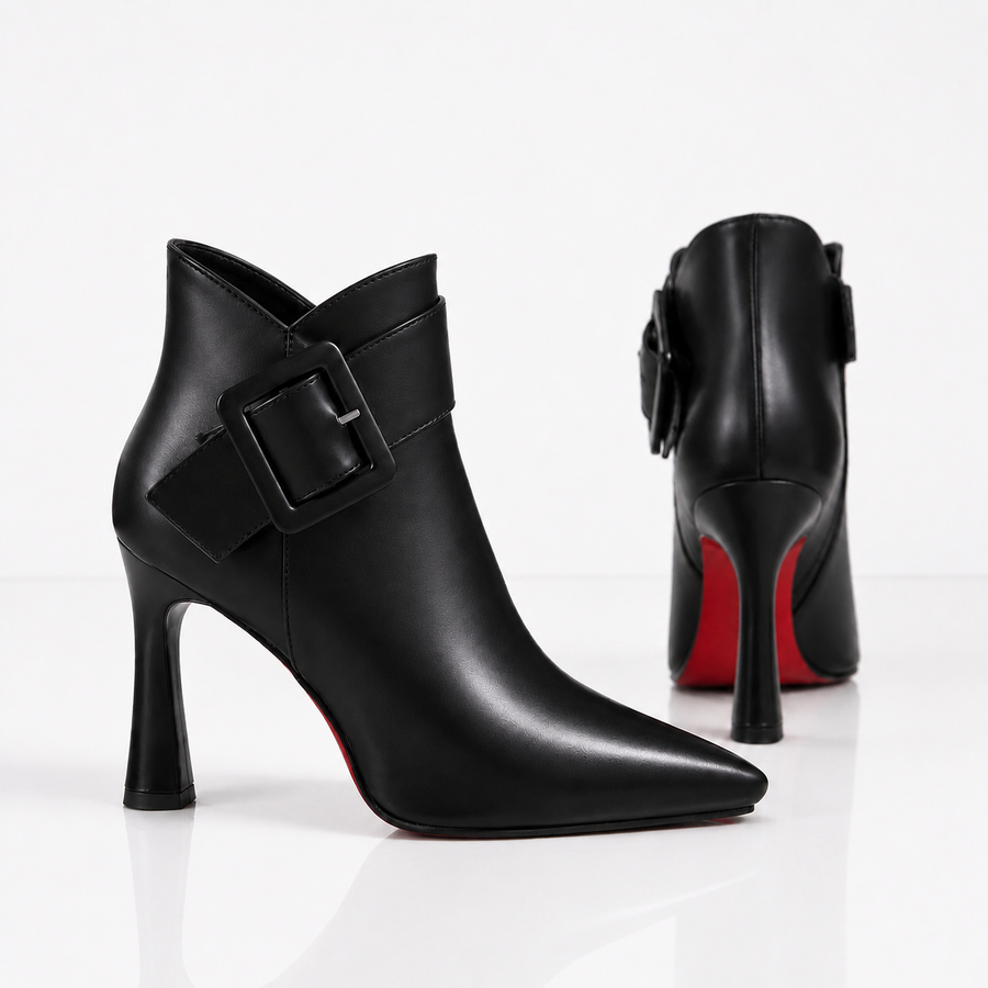 Noreen Leather Buckle Ankle Boots