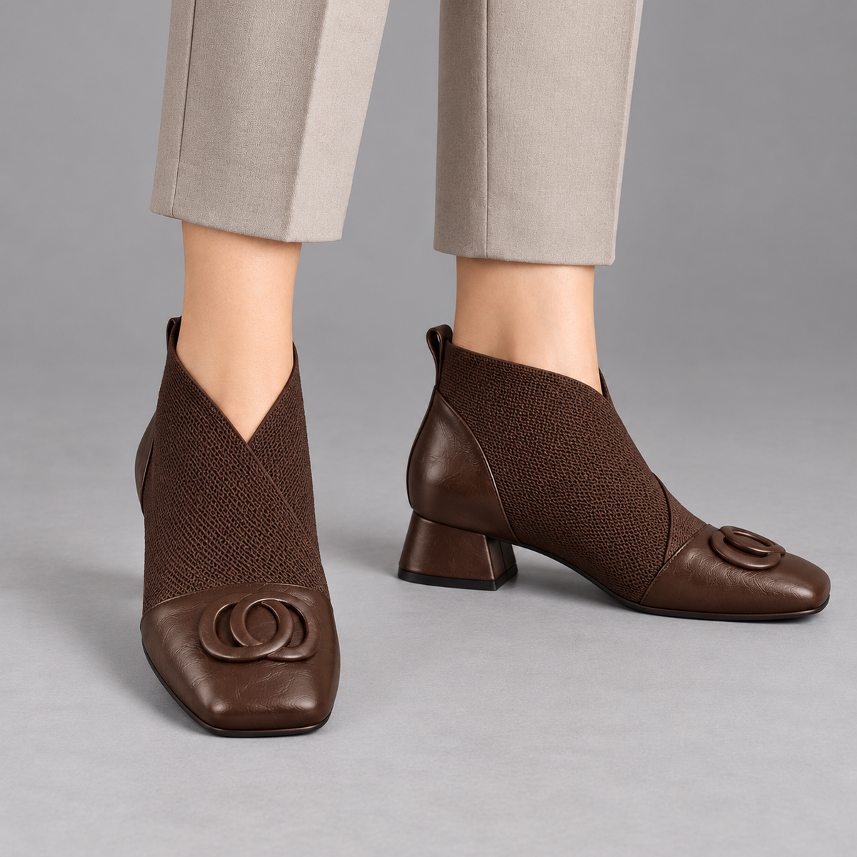 Megan Square-Toe Ankle Boots