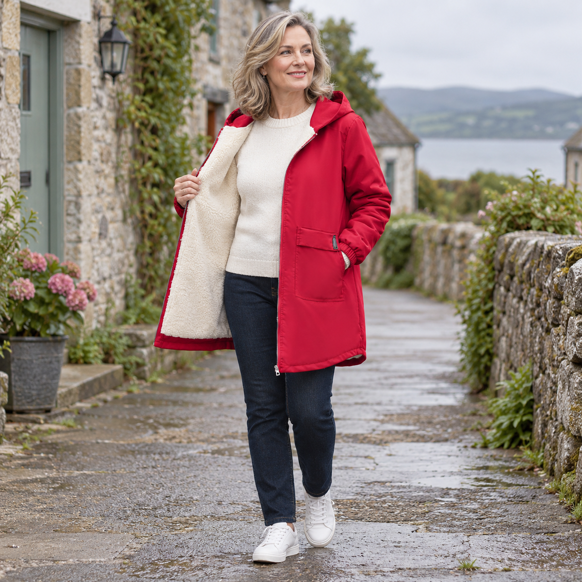 Keira Hooded Mid-Length Jacket