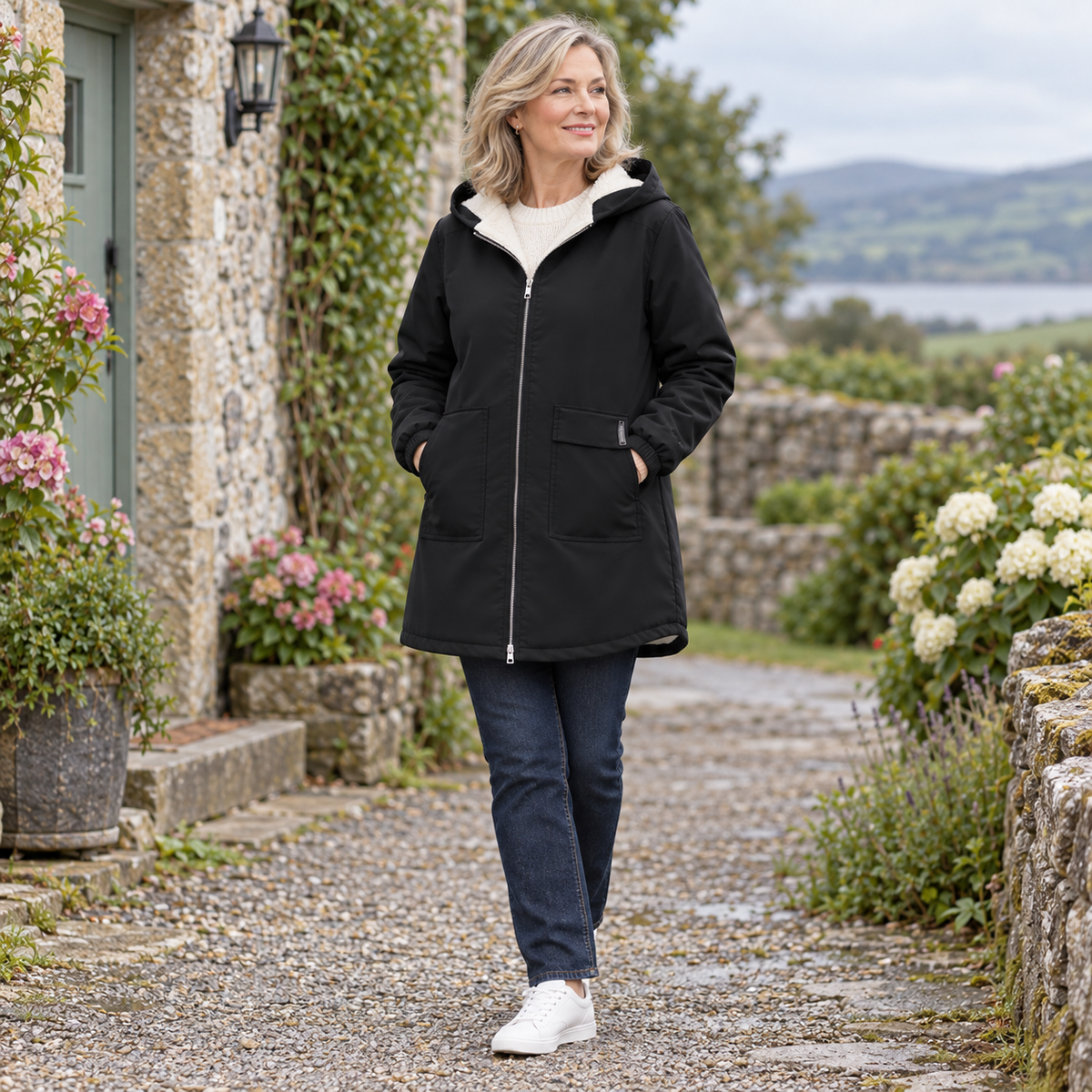 Keira Hooded Mid-Length Jacket
