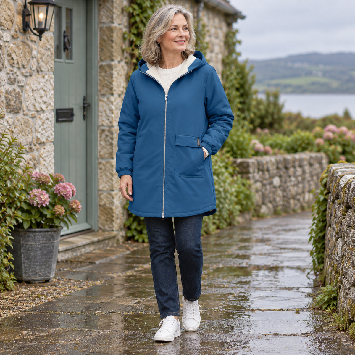 Keira Hooded Mid-Length Jacket