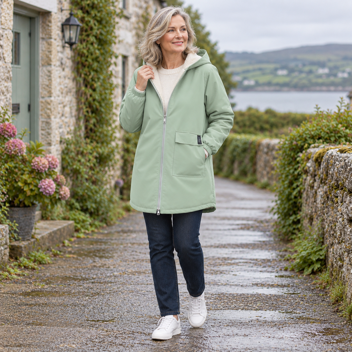 Keira Hooded Mid-Length Jacket