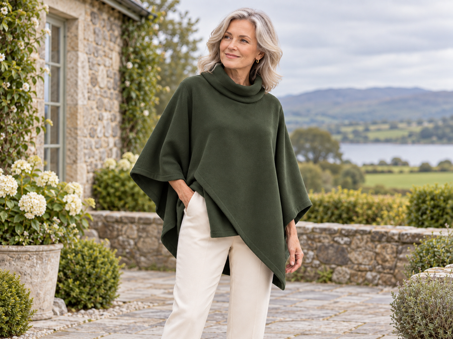 Maeve Cowl Neck Poncho