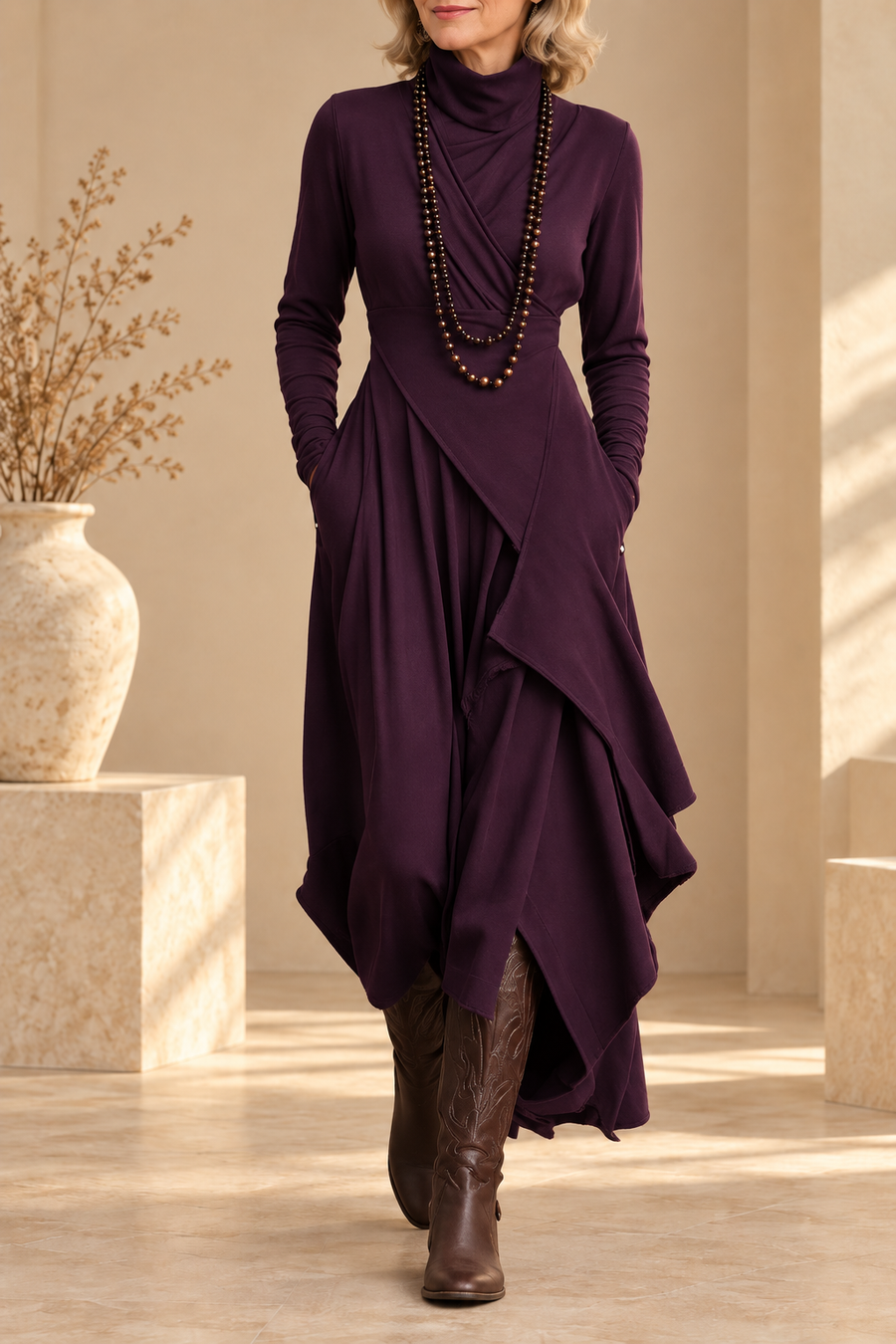 Caitlín Turtleneck Maxi Dress