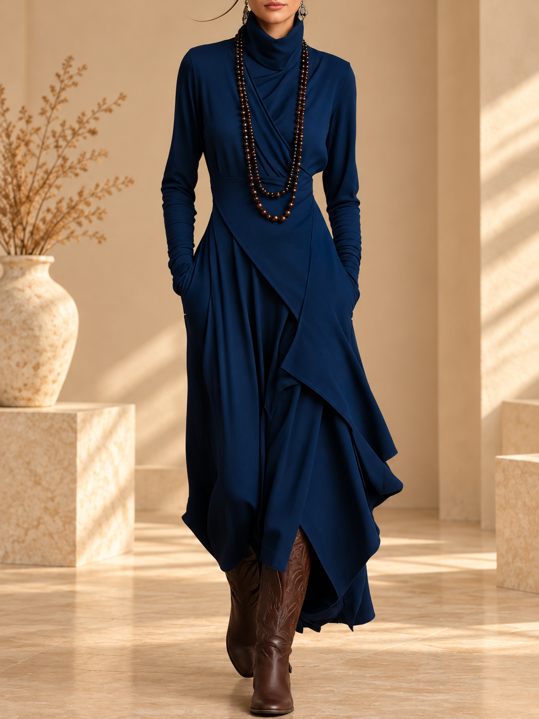 Caitlín Turtleneck Maxi Dress