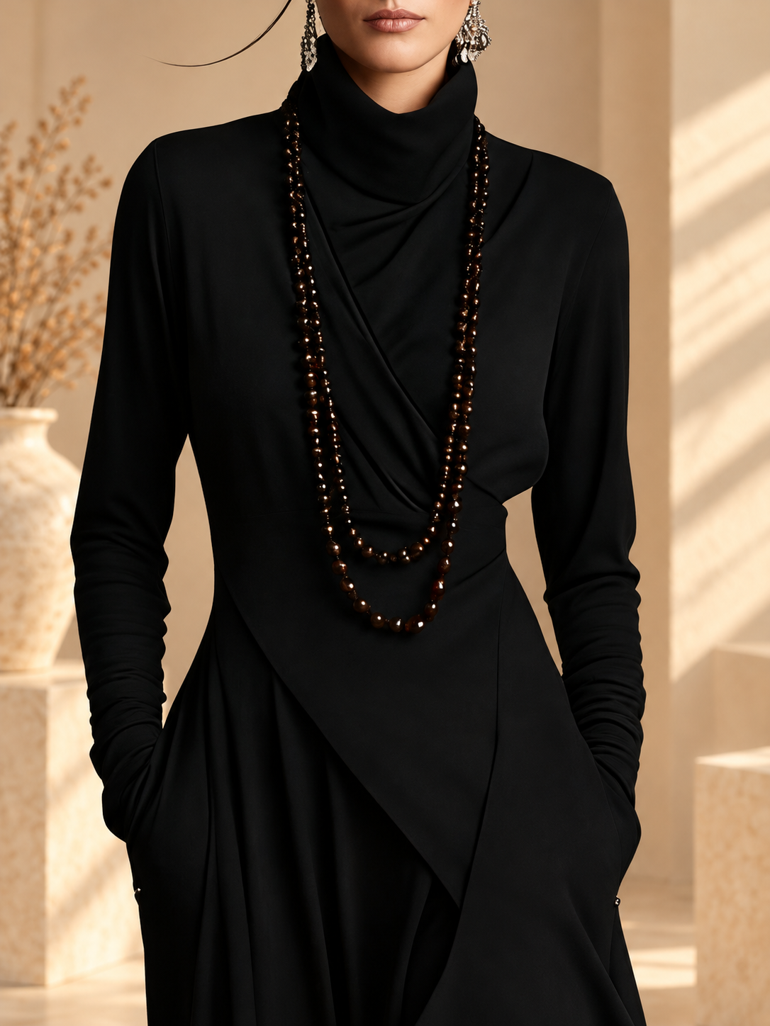 Caitlín Turtleneck Maxi Dress