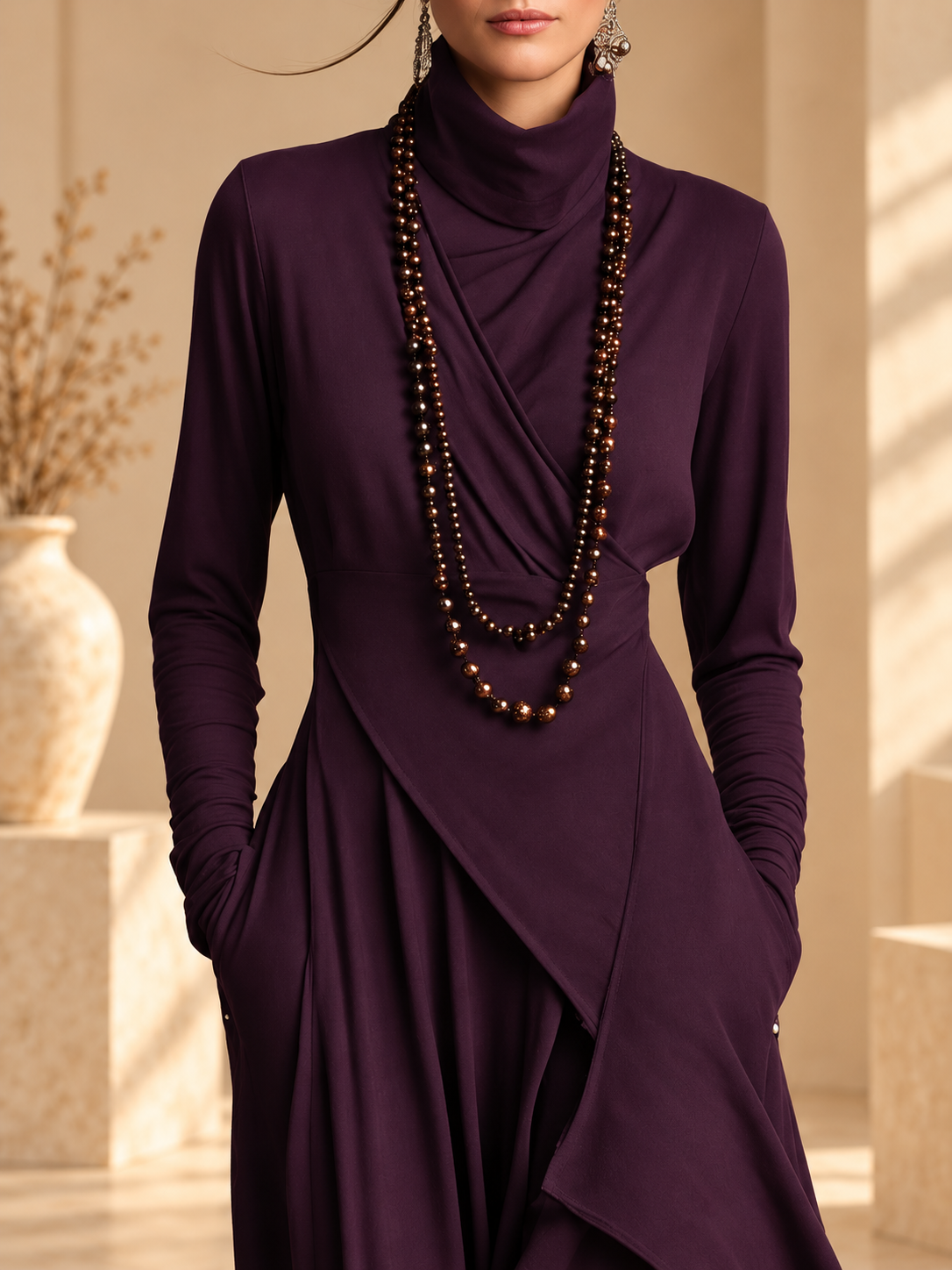 Caitlín Turtleneck Maxi Dress