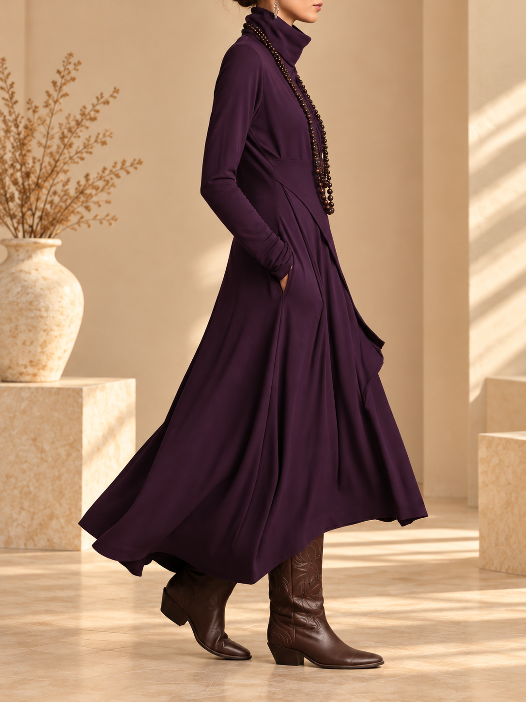 Caitlín Turtleneck Maxi Dress