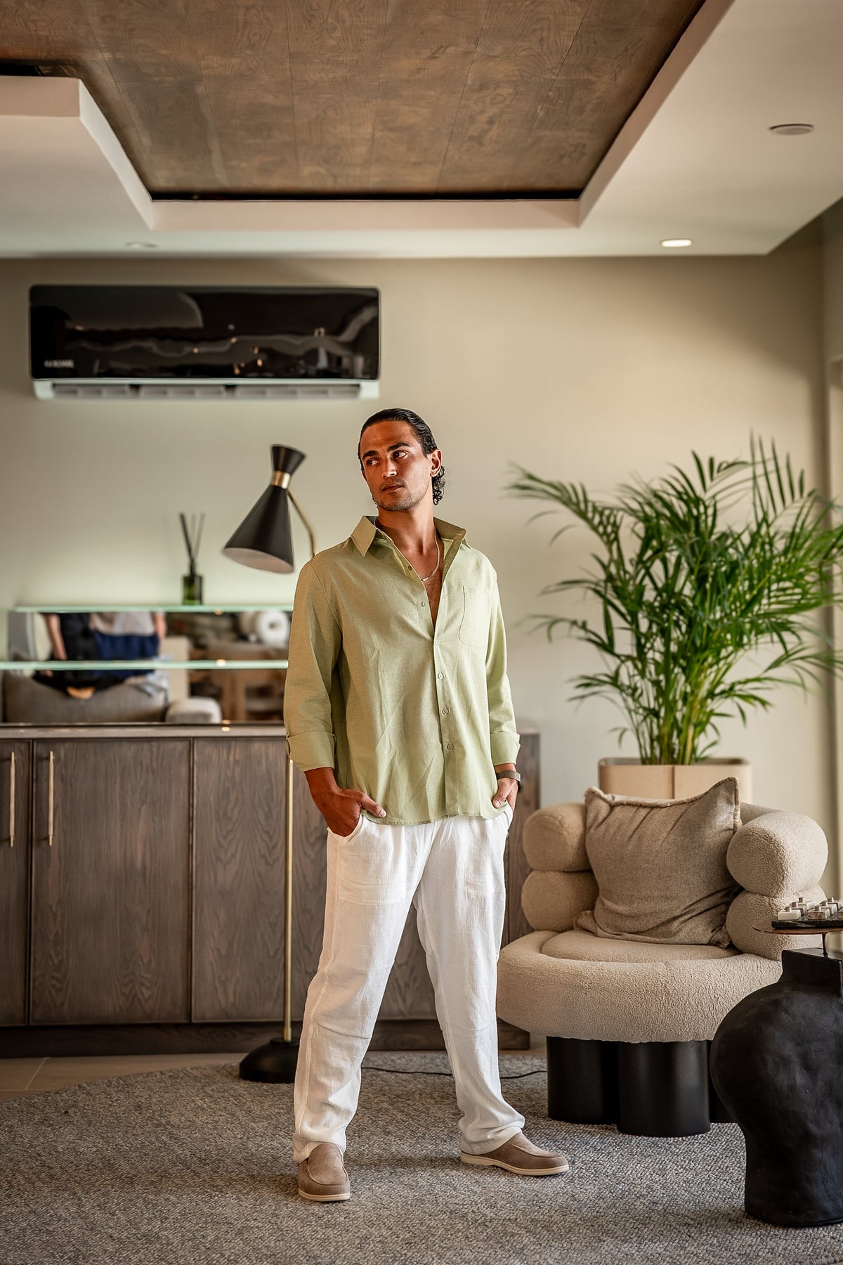 Fiachra Linen Long-Sleeve Set