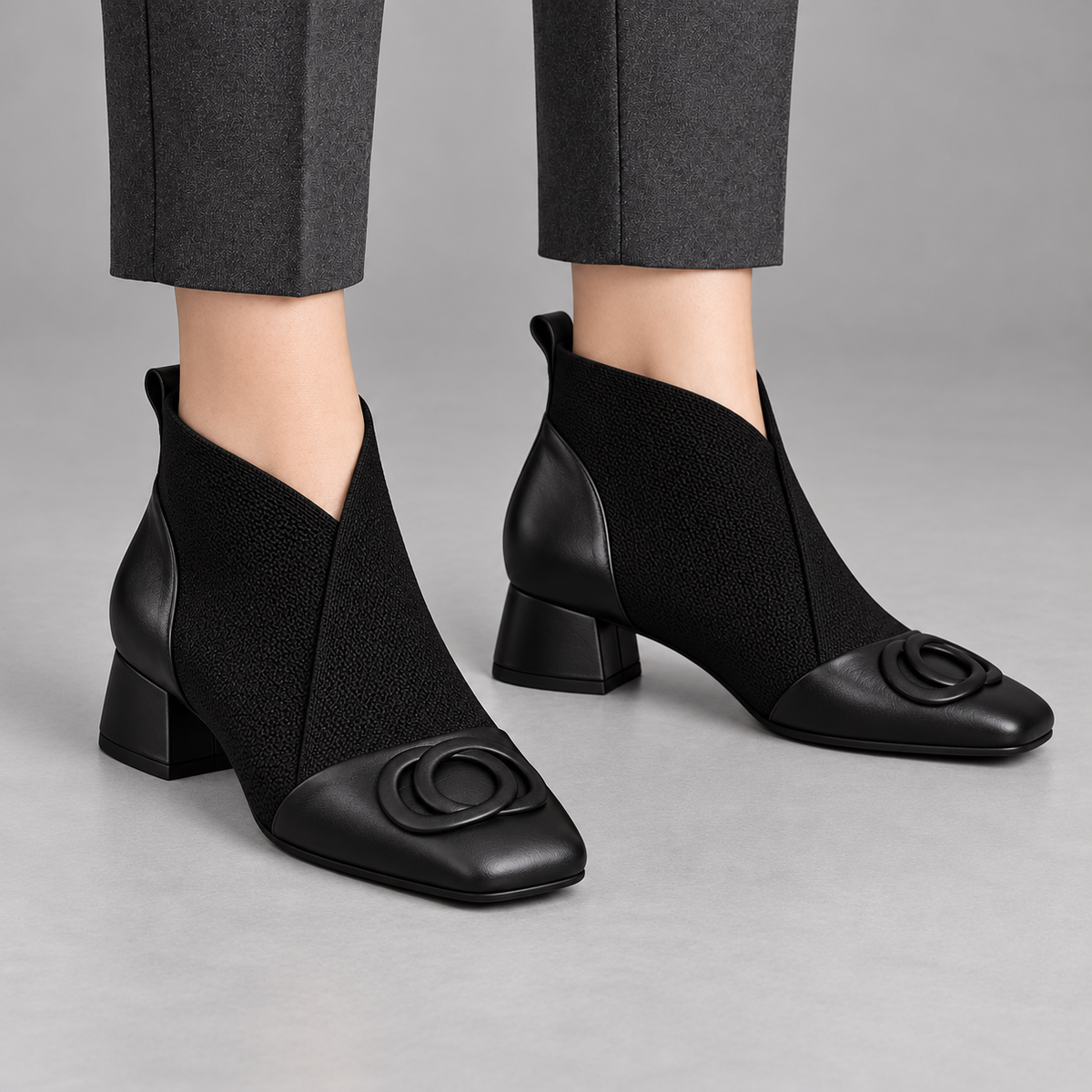 Megan Square-Toe Ankle Boots