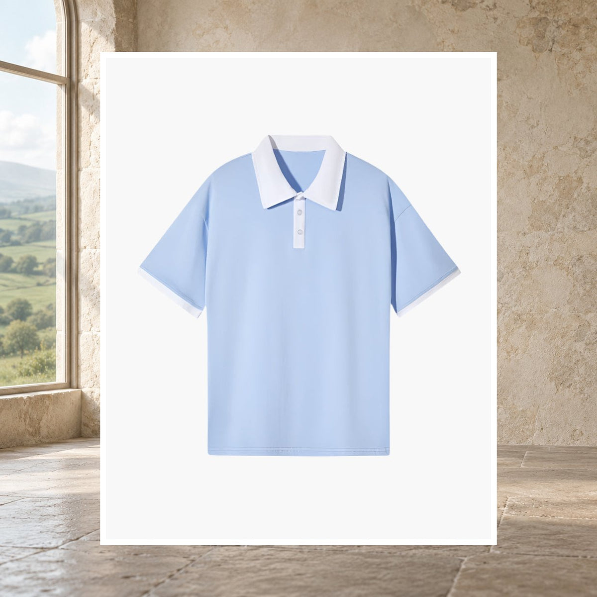 Maurice Contrast-Collar Polo