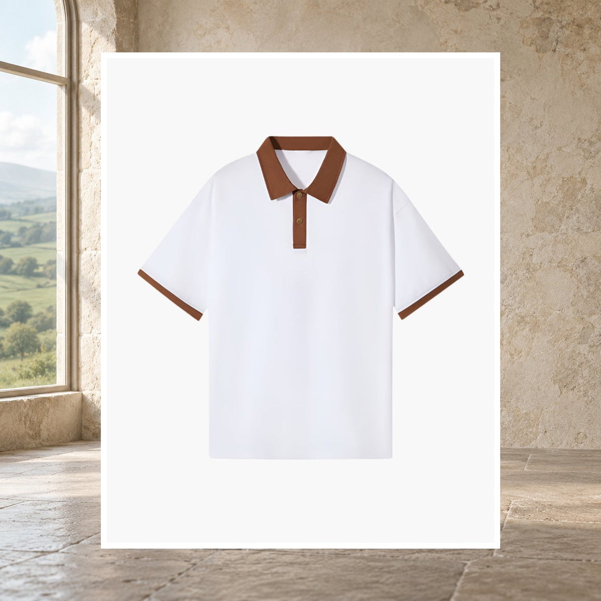 Maurice Contrast-Collar Polo