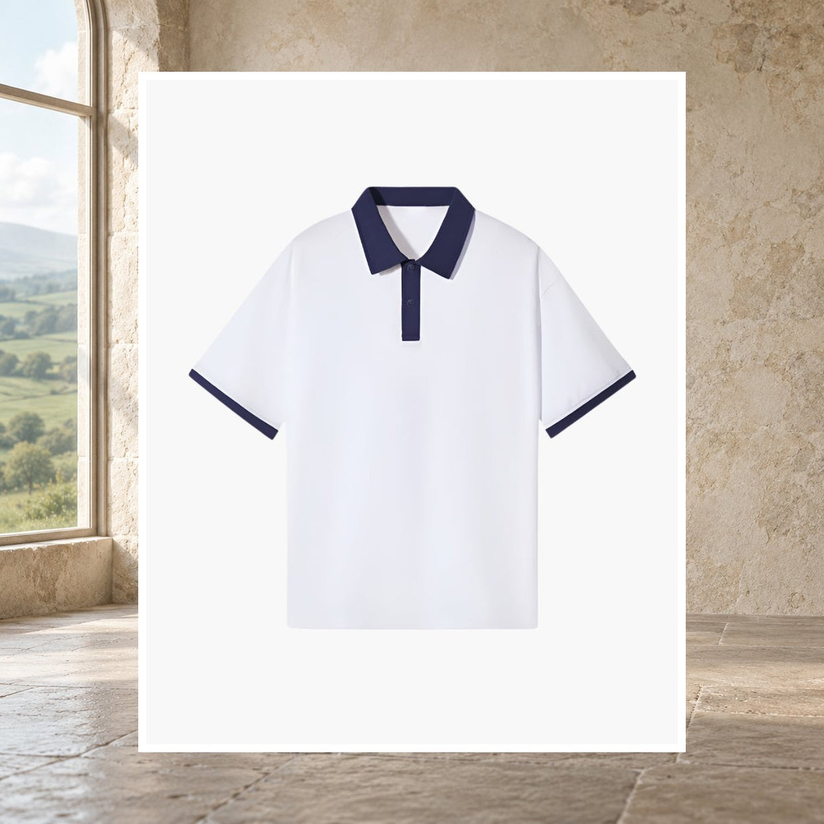 Maurice Contrast-Collar Polo