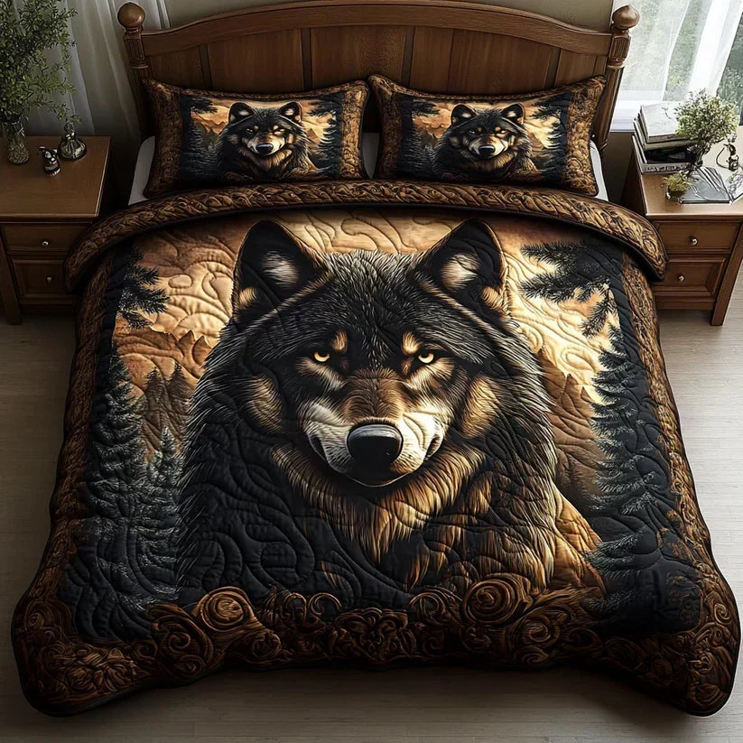 Wildlife Lodge 3-Piece Quilted Bedding Set