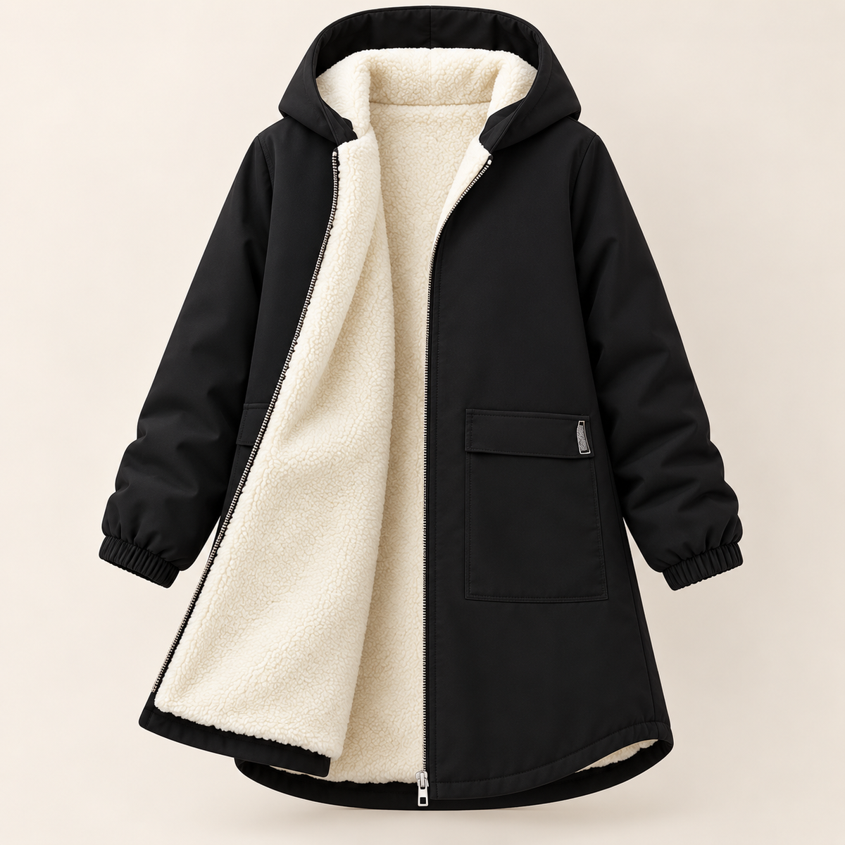 Keira Hooded Mid-Length Jacket