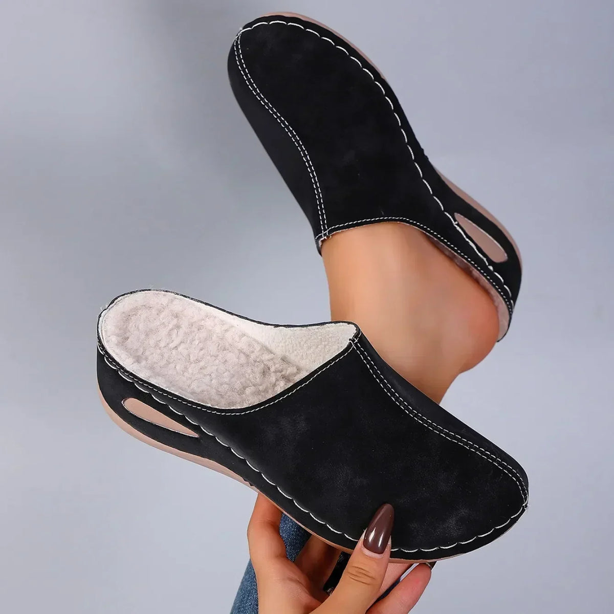 Elsie Warm Faux-Fur Lined Slippers