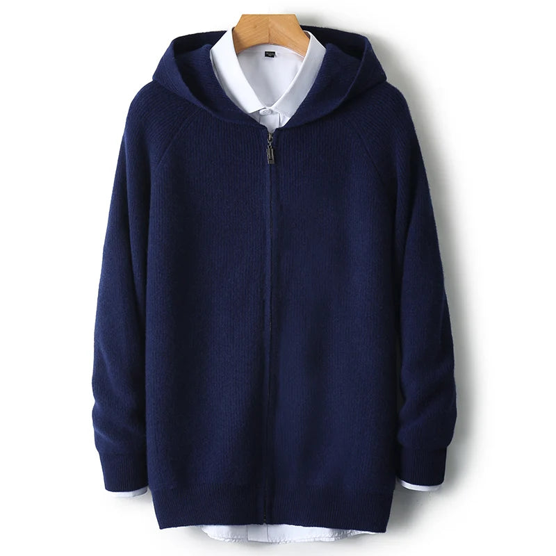 Tadhg 100% Merino Wool Hooded Cardigan