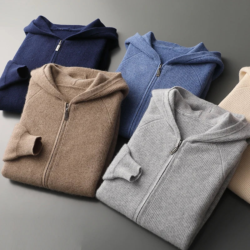 Tadhg 100% Merino Wool Hooded Cardigan