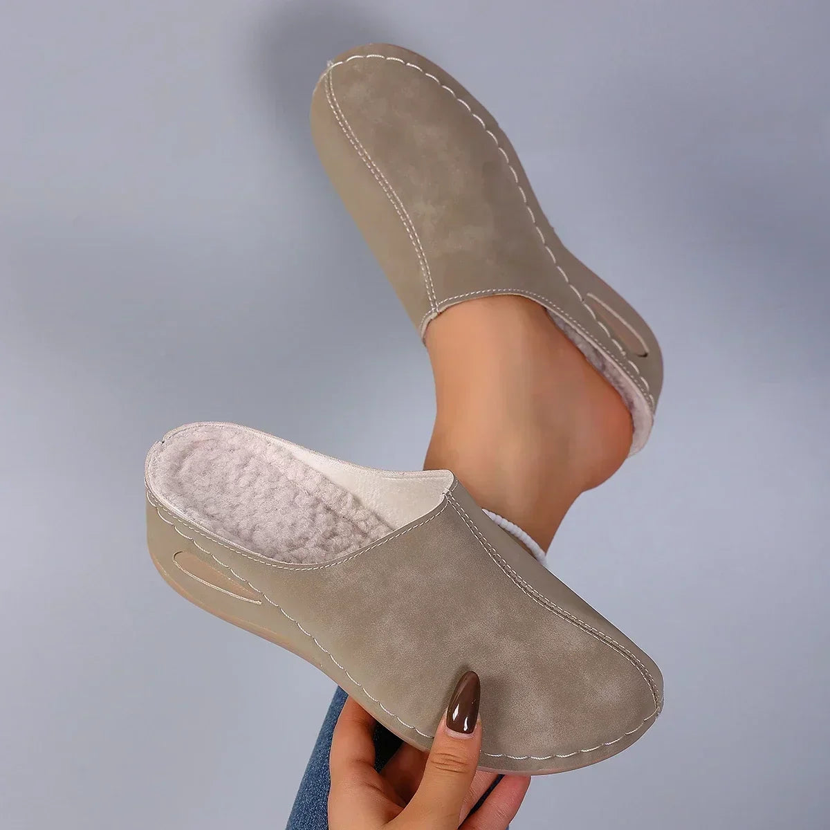 Elsie Warm Faux-Fur Lined Slippers