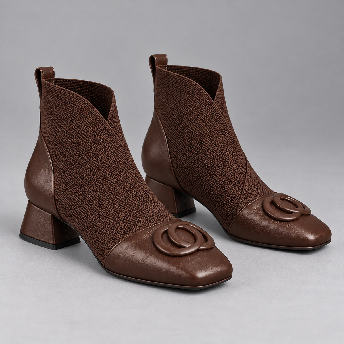 Megan Square-Toe Ankle Boots