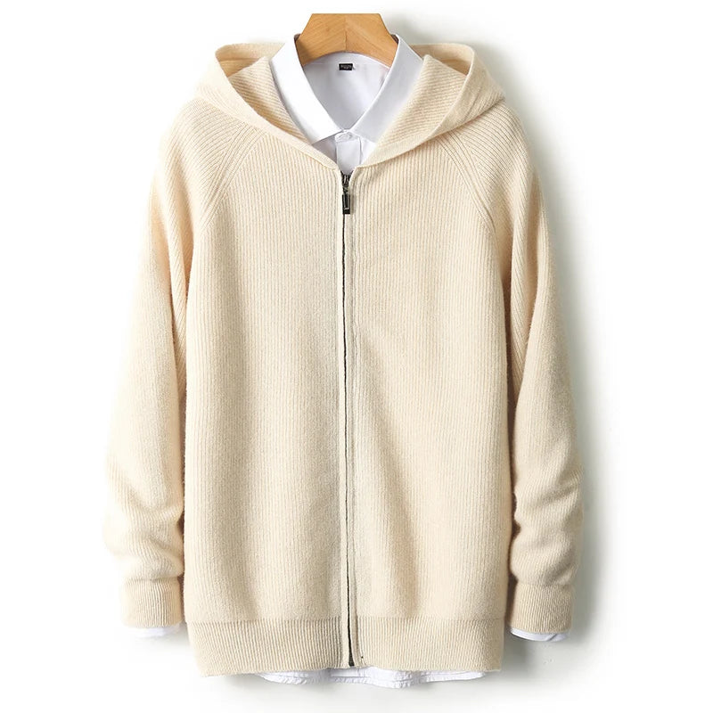 Tadhg 100% Merino Wool Hooded Cardigan
