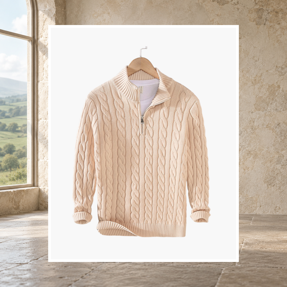 Glen Cotton Half-Zip Jumper