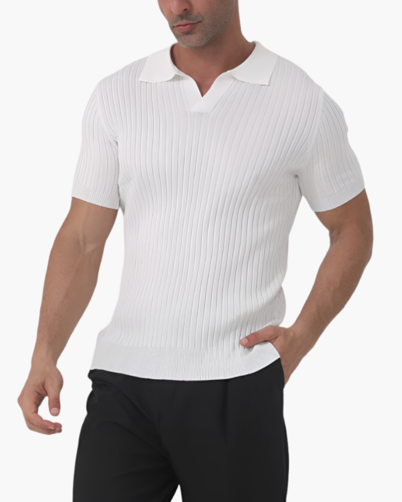 Neil Ribbed Cotton Polo
