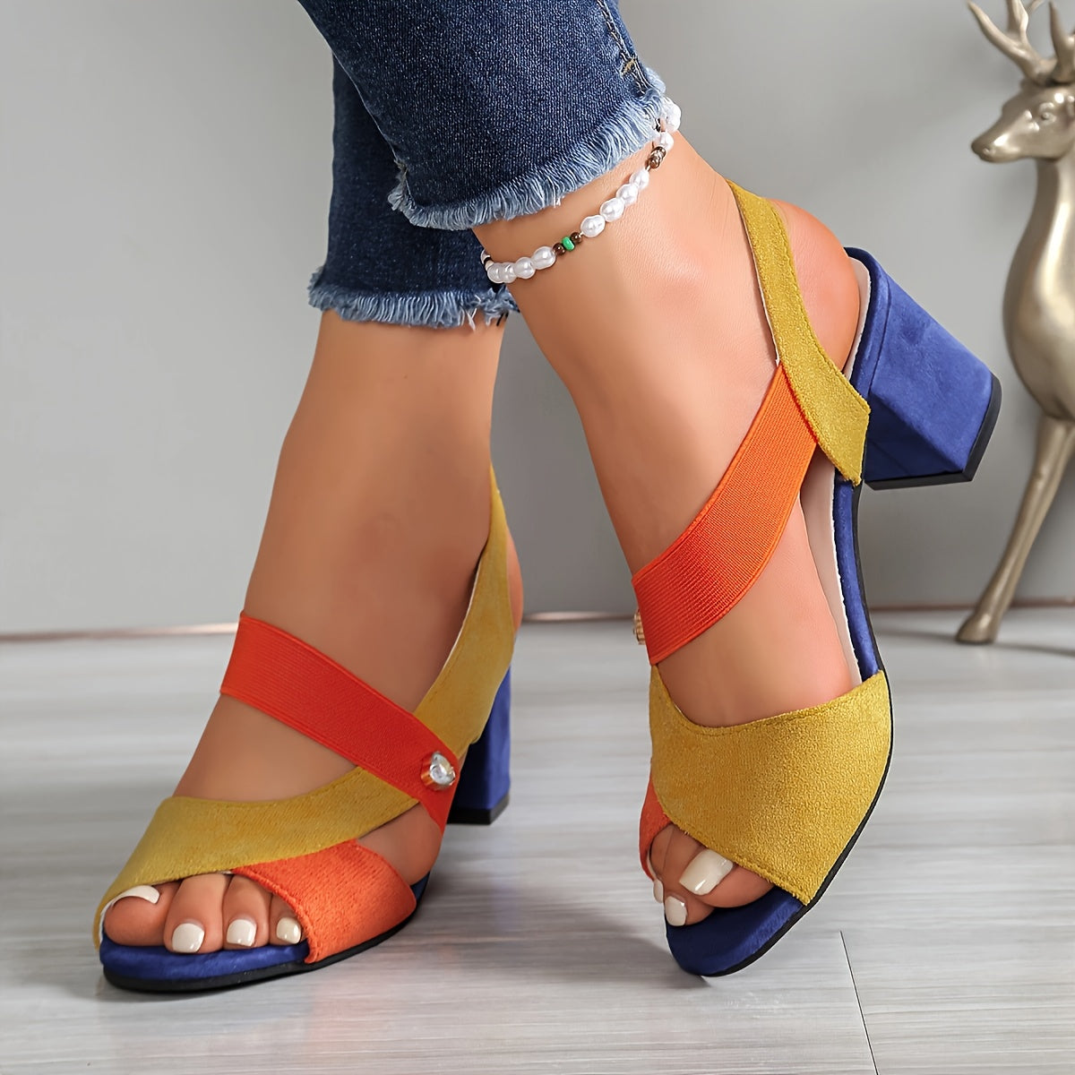 Imogen Cross-Strap Block Heels