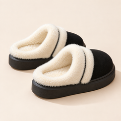 Ciara Plush Platform Slippers – black – studio back