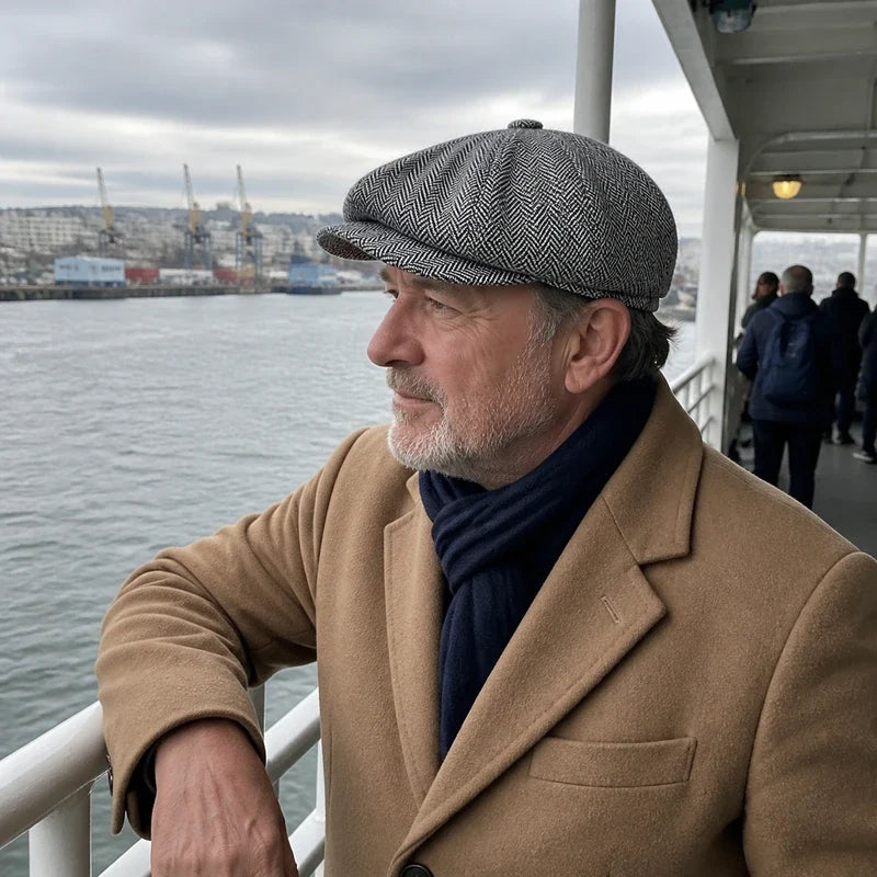 Anthony Herringbone Wool Paddy Cap