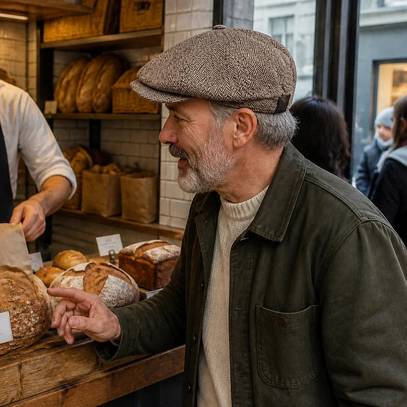 Anthony Herringbone Wool Paddy Cap