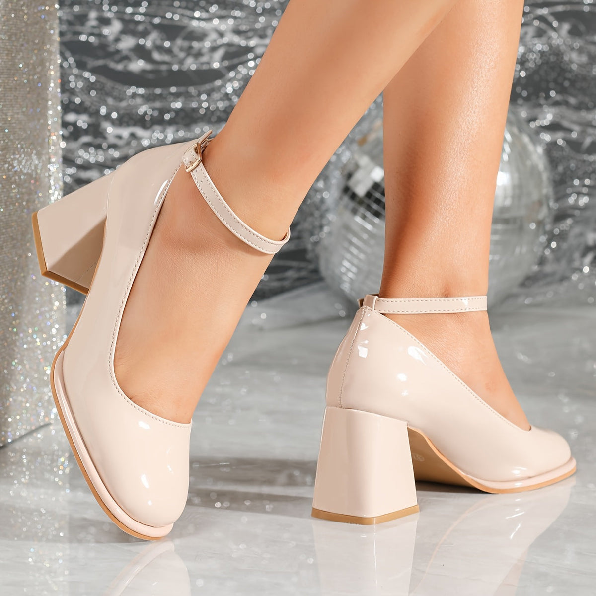 Estelle Patent Block Heels