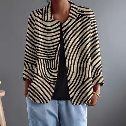 Valerie Striped Open Blazer