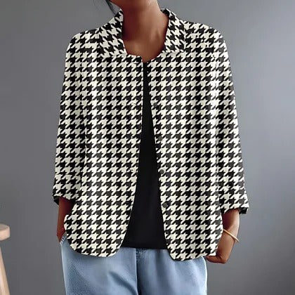 Vera Houndstooth Open Jacket