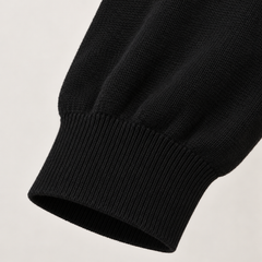 Kathleen Longline Knit Dress – Black – studio close-up