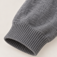 Kathleen Longline Knit Dress – Gray – studio close-up