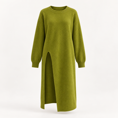 Kathleen Longline Knit Dress – Green – studio front