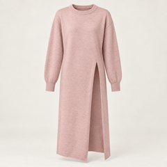 Kathleen Longline Knit Dress – Pink – studio front