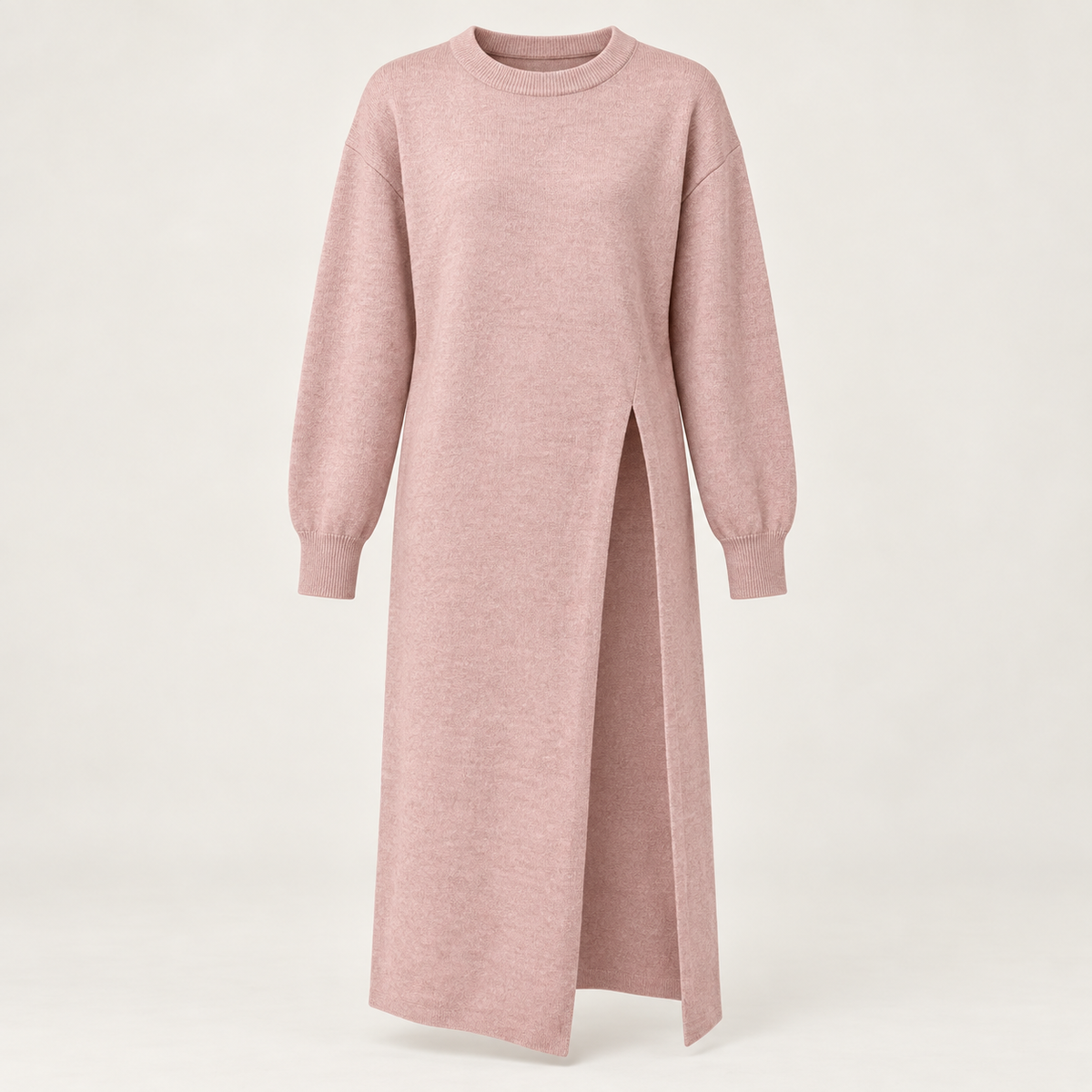 Kathleen Longline Knit Dress – Pink – studio front