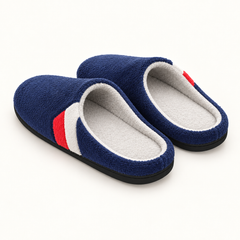 Keelin Coral Fleece Slippers – Dark blue – studio back