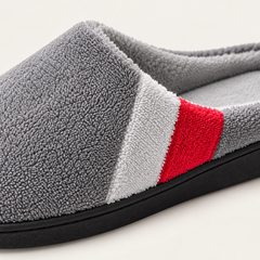 Keelin Coral Fleece Slippers – Grey – studio detail
