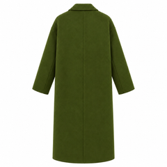 Laoise Longline Coat – Olive – studio back view