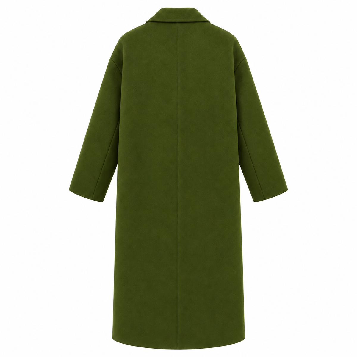 Laoise Longline Coat – Olive – studio back view
