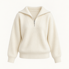 Maura Everyday Knit Jumper – Creamy White – studio front
