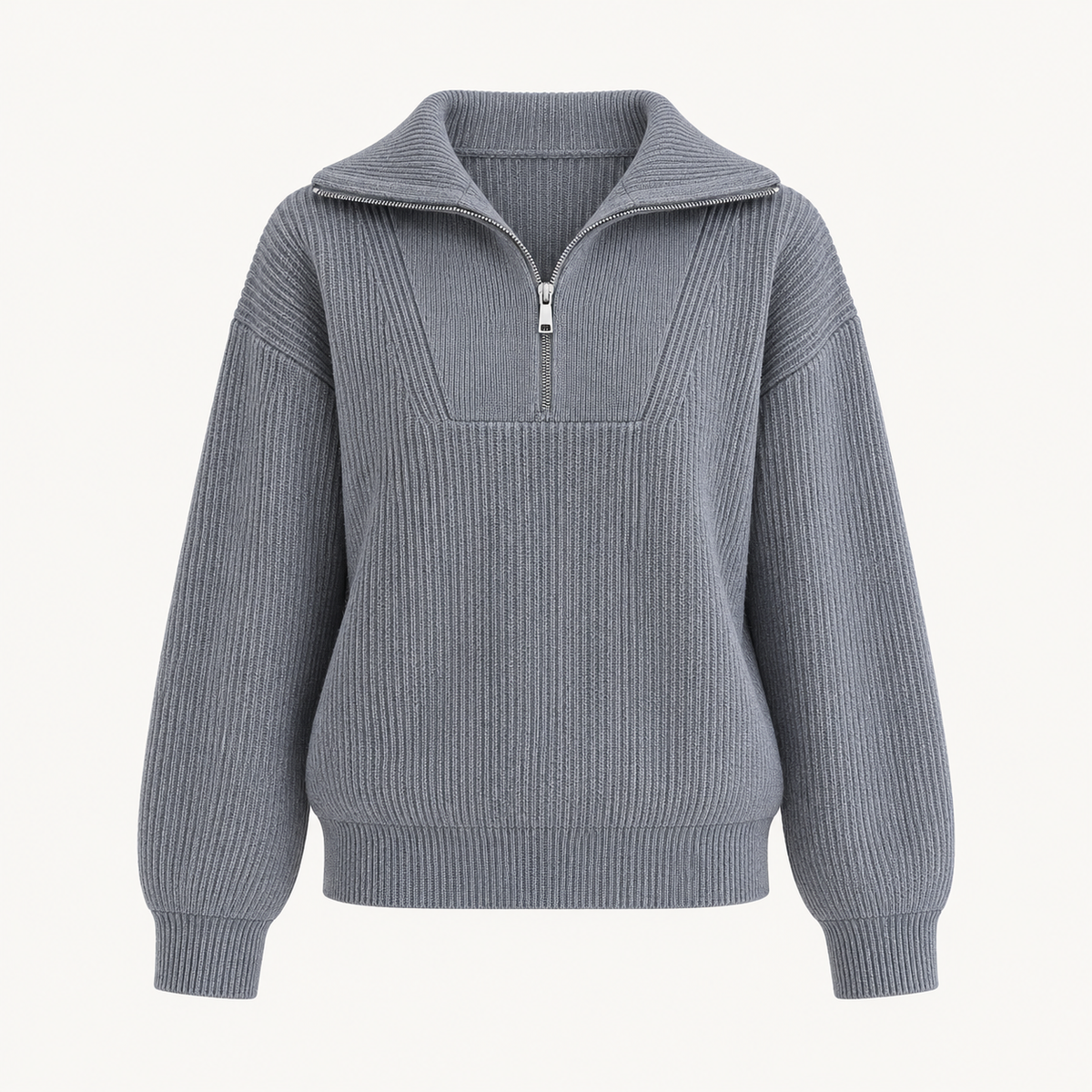 Maura Everyday Knit Jumper – Gray – studio front